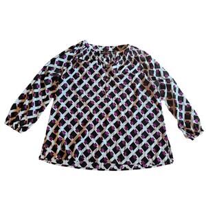 Dana Buchman Blouse Womens 3/4 Sleeve Shirt Size Xl (640)